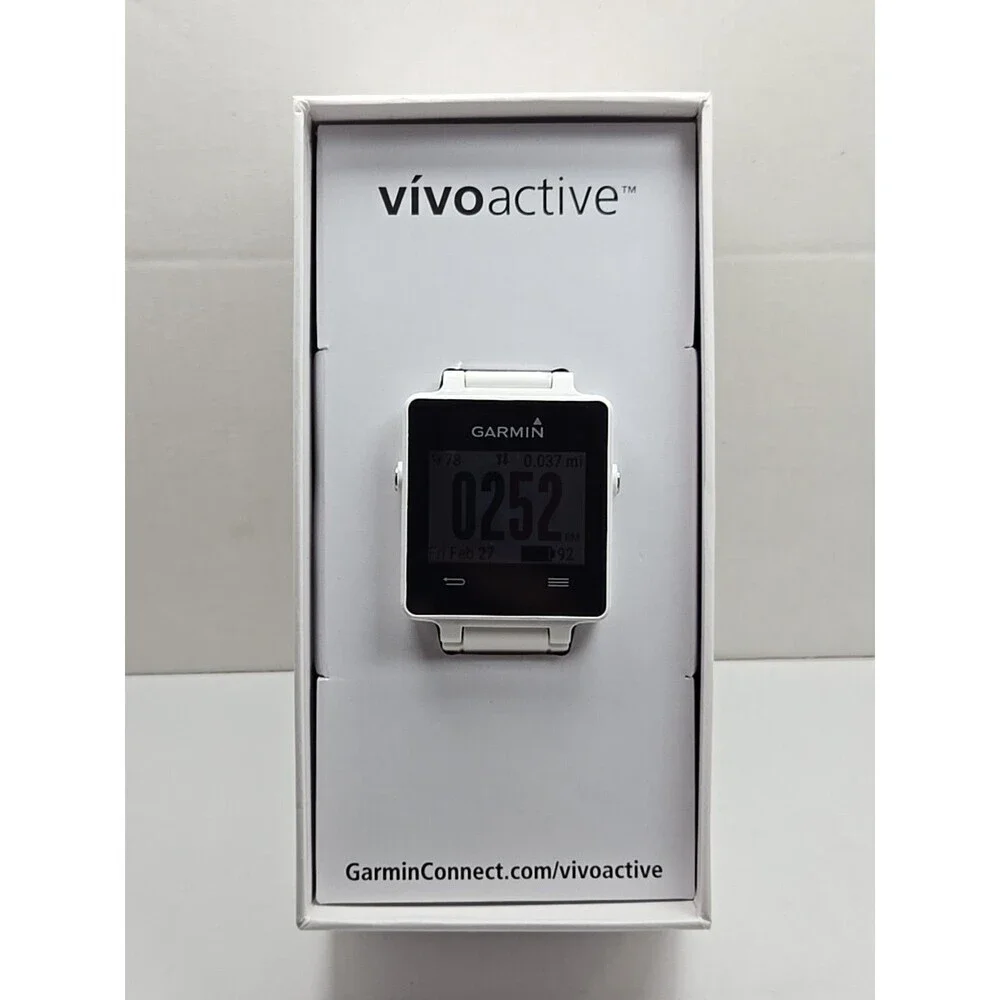 Garmin Vivoactive GPS Smartwatch Fitness Activity Tracker Bluetooth Touch White